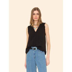 Xirena Evva Black Sleeveless V-Neck Top Medium